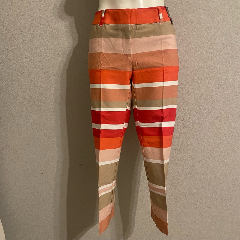 Women New York and Company  Crop Slim Pants Striped Size 6